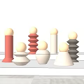 Modern Table Lamp Stone Decorative Small Table Lamp 3d model