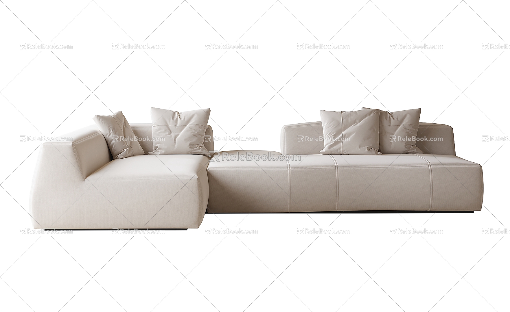 Modern corner fabric sofa 3d model