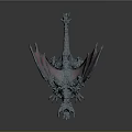 Fierce Fantasy Dragon Game Movie Character With Pink Wings Sharp Claws Glowing Eyes
