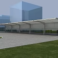 Modern Outdoor Canopy Structure For Parking Area With Steel Frame And Covered Space