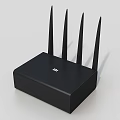 Xiaomi Black Wireless Router with Four External Antennas and Modern Sleek Design