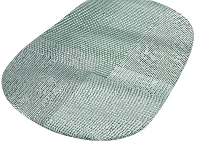 Light Green Round Rug With Modern Striped Woven Texture Design 3d model