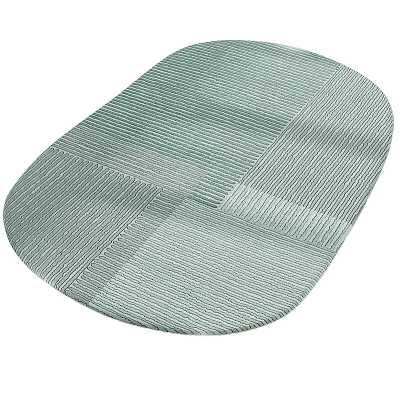 Light Green Round Rug With Modern Striped Woven Texture Design 3d model