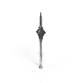 Medieval Metal Spear Weapon with Decorative Head and Pointed Tip Design