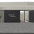 Modern Clothing Store Exterior with Glass Door Window Display Mannequins and Interior Racks