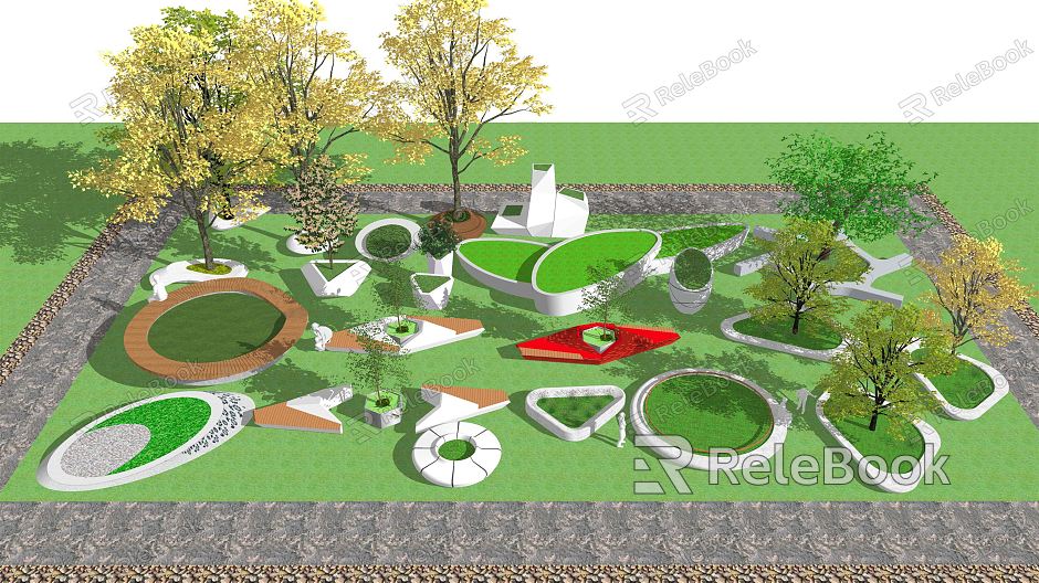 Modern Tree Pond Flower Pond Tree Pond Combination model