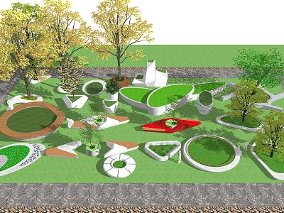 Modern Tree Pond Flower Pond Tree Pond Combination model