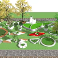 Modern Tree Pond Flower Pond Tree Pond Combination 3d model