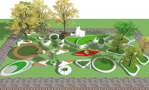 Modern Tree Pond Flower Pond Tree Pond Combination 3d model