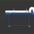 Sturdy Industrial Conveyor Equipment with Blue Frame Metal Rollers and Wheels
