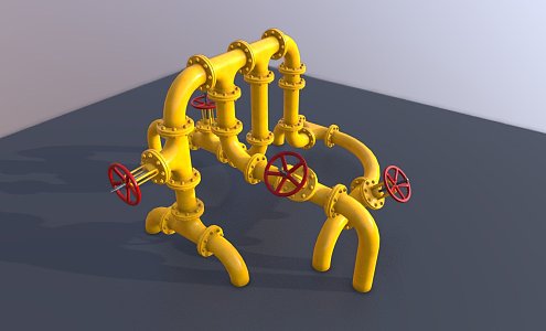 Modern pipeline in pipeline 3d model