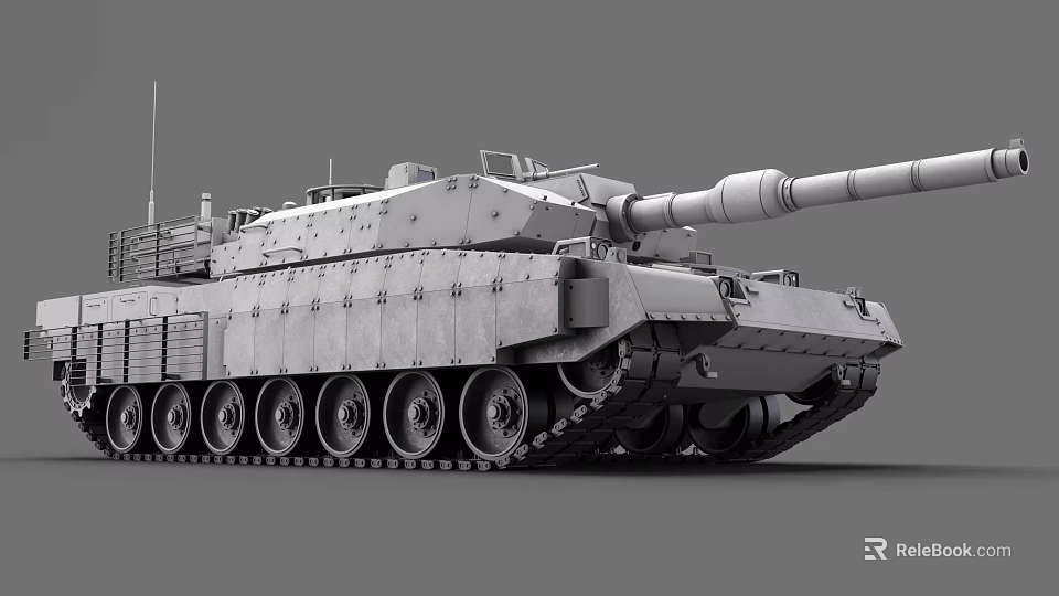 Powerful Military Tank Design With Heavy Armor Long Barrel And Tracked Wheels Structure 3d model 