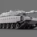 Powerful Military Tank Design With Heavy Armor Long Barrel And Tracked Wheels Structure