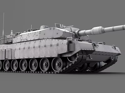 Powerful Military Tank Design With Heavy Armor Long Barrel And Tracked Wheels Structure 3d model