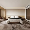Modern Hotel Room Interior With King Size Bed White Bedding Sofa Window And Area Rug