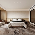 Modern Hotel Room King Room 3d model