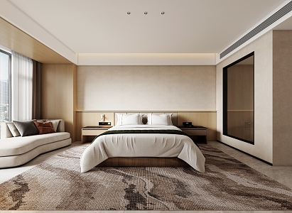 Modern Hotel Room King Room 3d model