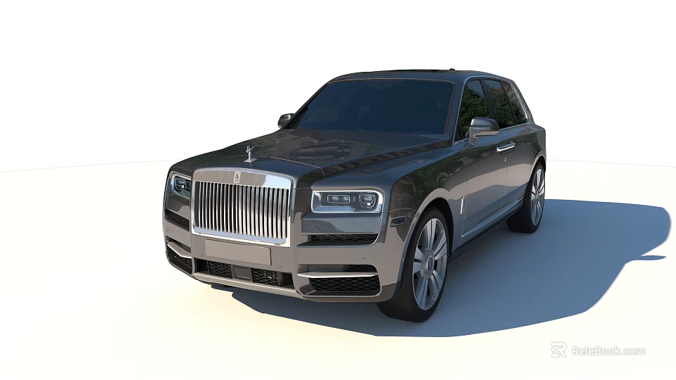 Luxury Black Rolls Royce SUV With Chrome Grille And Large Alloy Wheels 3d model 
