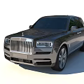 Luxury Black Rolls Royce SUV With Chrome Grille And Large Alloy Wheels