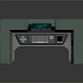 Gray And Blue Console With Green Graphic Display Screen And Disinfection Sticker