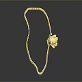 Gold Chain Necklace With Cute Teddy Bear Pendant For Fashion Accessory