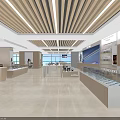 Spacious Digital Store Interior With Display Counters Smartphones Sofa Seating And Bright Lighting