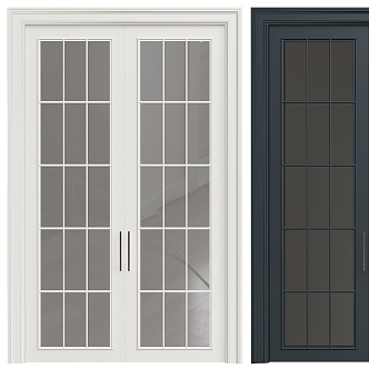 Modern double door 3d model