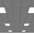 Modern Ceiling Design With Grid Pattern And Recessed Square Lights