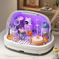 White Baby Essentials Sterilizer Case With Multi Colored Bottles And Purple Light 3d model