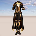 Elegant Black And Gold Robe With Intricate Embroidery And Ornate Patterns