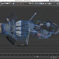 Mechanical Sci Fi Weapon Featuring Complex Industrial Design Metal Gears Pipes And Cables