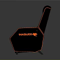 Black Gaming Chair With Orange Accent Cougar Branded Logo And Quilted Design
