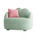 Colorful Single Sofa with Soft Cushions in Pink Purple Orange Green Tones
