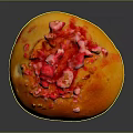 Fresh Ripe Pomegranate With Juicy Red Arils On Vibrant Orange Skin