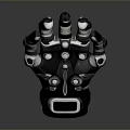 Functional Black Silver Mechanical Glove With Metal Components And Display Screen For Daily Use 3d model