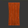 Red Wooden Bench With Planked Top And Carved Legs Sturdy Structure Design