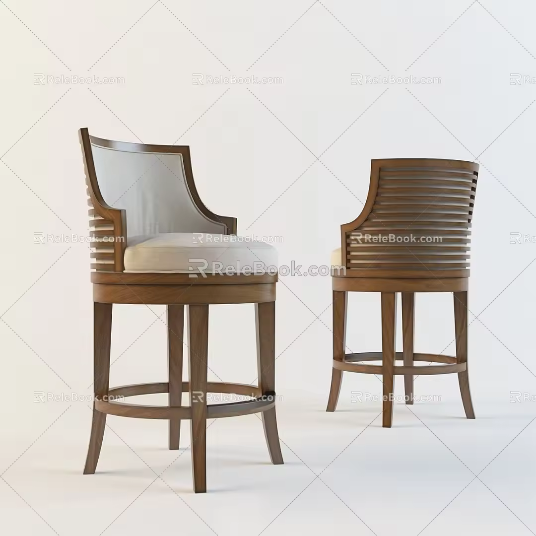 American Bar Chair Rotating Counter Stool 3d model