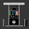 Modern Gas Station Fuel Dispenser With Digital Display Fuel Nozzles Support Pillars And Base Platform