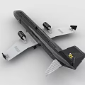 Detailed Building Blocks Airplane Model With Black Body Wheels And Wings
