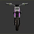 Off Road Motorcycle With 235 Number Pink Rims White Black Body And Green Accents