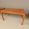 Natural Wood Grain Dining Tables With Simple Design And Multiple Sizes 3d model