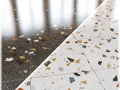 Terrazzo Floor Tiles With Colorful Chips Modern Design And Durable Interior Surface 3d model