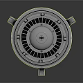 Shiny Silver Metallic Industrial Equipment With Circular Multi layer Structure And Gears