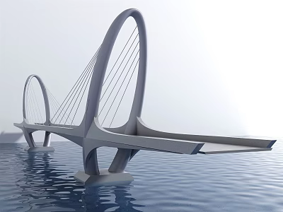 modern bridge bridge 3d model