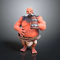 Muscular Bearded Man Holding Wooden Cask With Cloth Around Waist And Barefoot Rugged Appearance