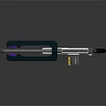 Futuristic Energy Weapon Design With Glowing Purple Blue Barrel Metallic Grip And Control Panel