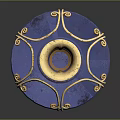 Blue And Gold Medical Instrument With Ornate Curved Designs For Healthcare Use