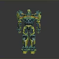 Robot Character As Mechanical Creature With Yellow Blue Armor Detailed Design And Standing Pose