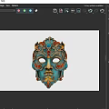 Ornate Decorative Mask With Blue Enamel Gold Accents And Intricate Colorful Gemstones