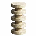 Modern Stylish Side Table With Stacked Circular Marble Texture Layers for Living Room Decor